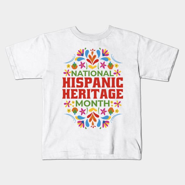 National Hispanic Heritage Month Kids T-Shirt by FunSillyShop